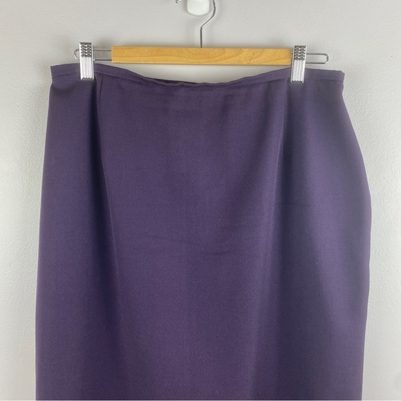 VINTAGE Jones Wear Purple Wool Pencil Skirt Size 18 - Picture 3 of 9